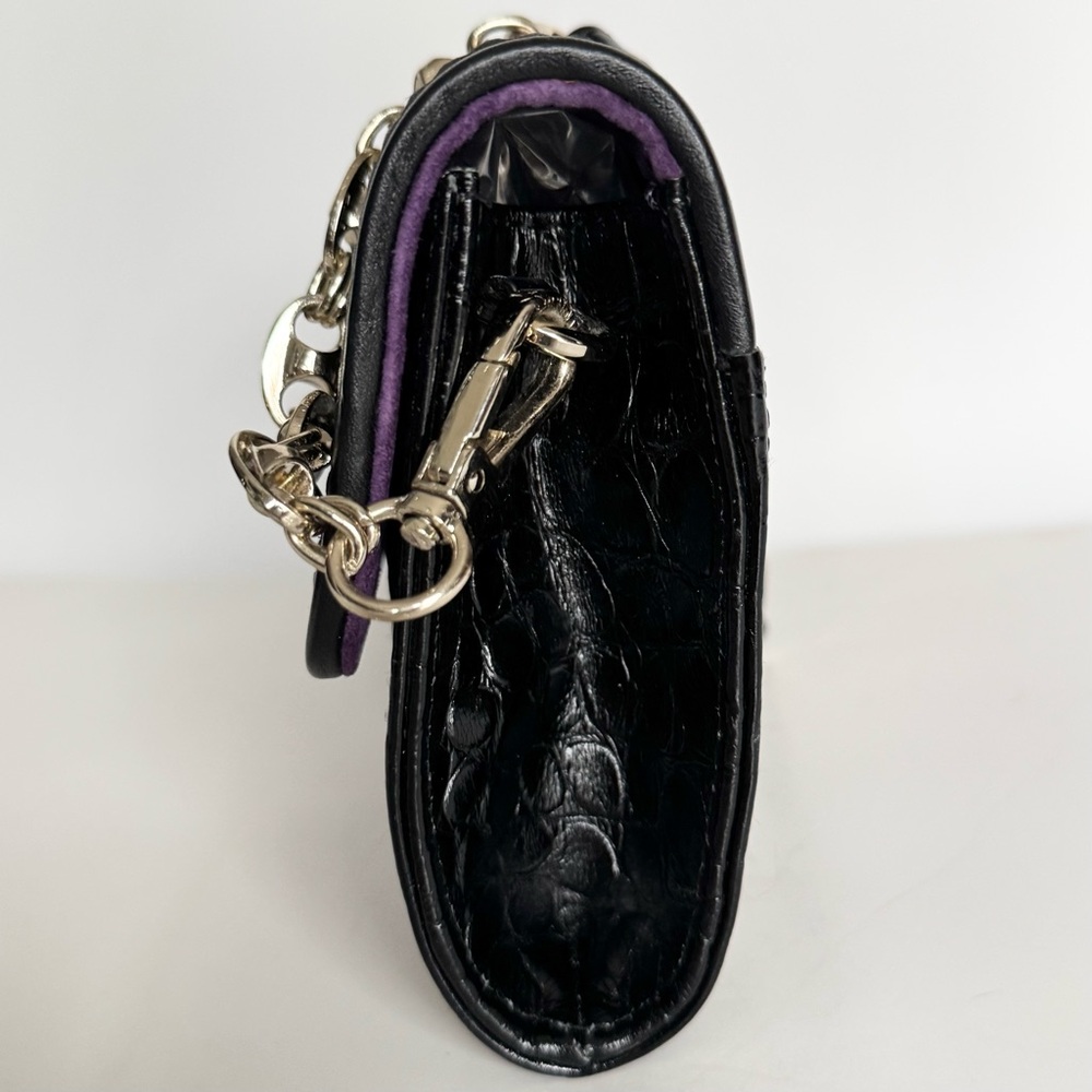 Shoulder Clutch Abigail Riggs ‘Miss Bouvier’ Black Embossed Leather - Picture 8 of 16